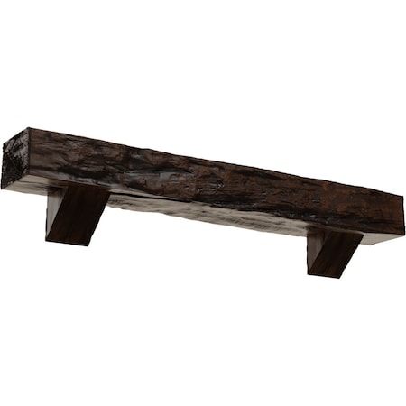 Kit W/ Breckinridge Corbels, Premium Aged, 8H  X 12D X 36W Riverwood Faux Wood Fireplace ManteL